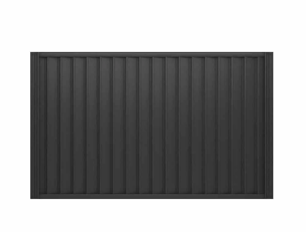 Simple screen panel: full-height ribbed steel sheets
